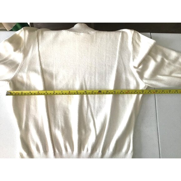 Westbound XL Cotton Turtleneck Sweater Ribbed Cuffs & Hem White - Picture 5 of 7